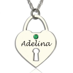 Personalized Heart Keepsake Pendant with Name Sterling Silver