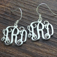 Personalized Sterling Silver Monogram Earrings