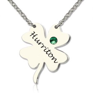 Clover Good Luck Charm Shamrocks Necklace Sterling Silver