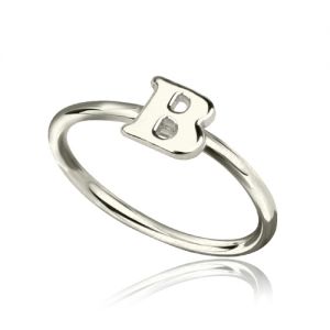 Personalized Women's Midi Initial Ring Sterling Silver