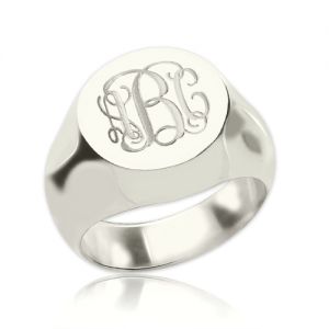 Graduation Class Signet Ring Engraved Monogram