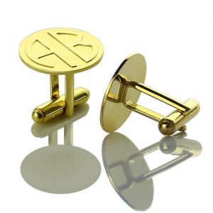 Valentine's Day Cufflinks Gifts for Men with Block Monogram