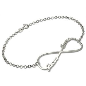 Peronalized Tattoo Infinity Bracelet In Sterling Silver