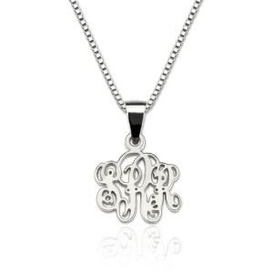 Personalized XS Monogram Necklace Sterling Silver