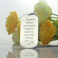 Titanium Steel Love Quote Dog Tag for Him