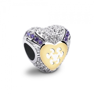 Dazzling Heart Charm Embellished with over 100 Glittering Stones