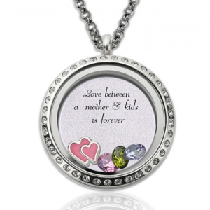 Engraved Birthstones Locket: Love Gift For Mom