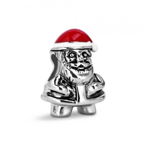 Christmas Inspired Silver Santa Claus Charm