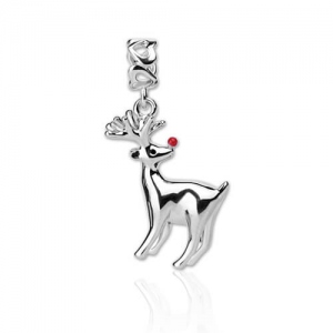 Beautifully Crafted Silver Christmas Reindeer Charm