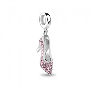 Shining Pink Crystal High Heel Shoe charm