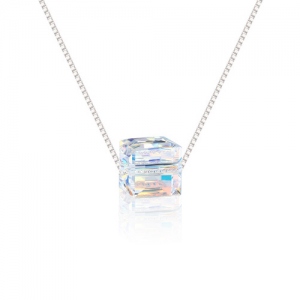 cube crystal necklace