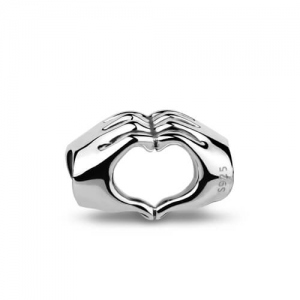 Sterling Silver Gesture Of Love Heart Charm