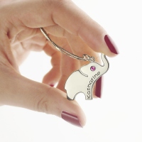 Good Luck Gift: Elephant Necklace Engraved Name