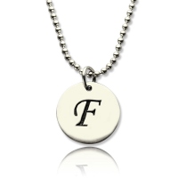 Personalized Initial Discs Necklace Silver