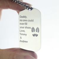 Father's Day Gift: Titanium Steel Dog Tag Name Necklace