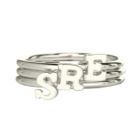 Personalized Women's Midi Initial Ring Sterling Silver