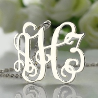 Personalized Taylor Swift Monogram Necklace Sterling Silver