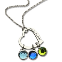 Family Heart&Birthstone Necklace