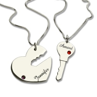  Key to My Heart Name Necklace With Birthstone