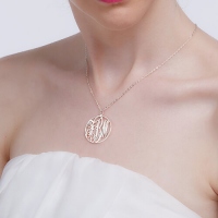 Fancy Circle Monogram Necklace