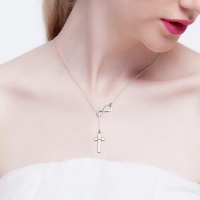 Classy Infinity Cross Name Necklace Sterling Silver