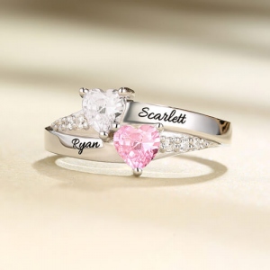 heart birthstone ring