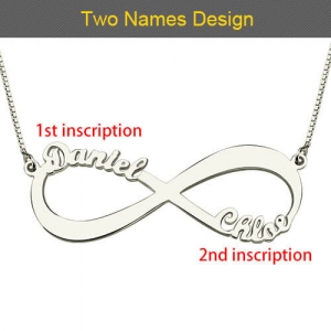 Custom Engraved Sterling Silver Infinity Name Necklace