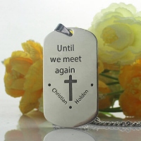 Titanium Steel Remembrance Dog Tag Name Necklace