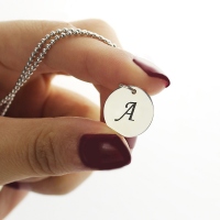 Personalized Initial Discs Necklace Silver