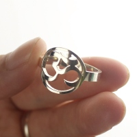 Personalized Om Yoga Ring Sterling Silver