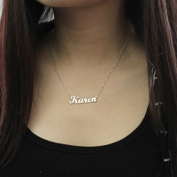 Personalized Script Name Necklace Sterling Silver