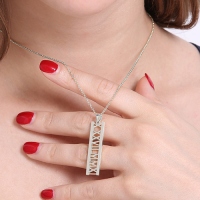 Roman Numerals Special Date Necklace Sterling Silver