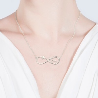 Love Knot Necklace with Names Sterling Silver