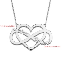 Customized Infinity and Heart Name Necklace Sterling Silver