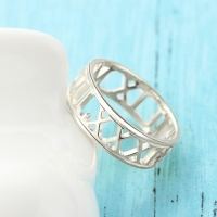 Custom Sterling Silver Roman Numerals Ring