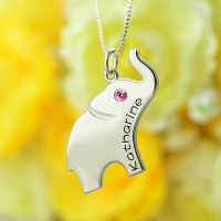 Good Luck Gift: Elephant Necklace Engraved Name