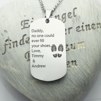 Father's Day Gift: Titanium Steel Dog Tag Name Necklace