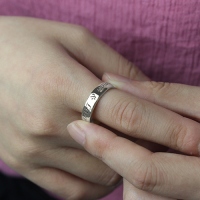 Personalized Anniversary Ring Sterling Silver Engraved Names