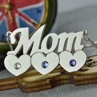 Mother Child Heart with Birthstone