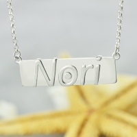  Raised Nori Letter Name Bar Necklace