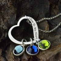 Family Heart&Birthstone Necklace