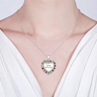 birthstone heart necklace