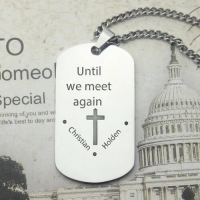 Titanium Steel Remembrance Dog Tag Name Necklace