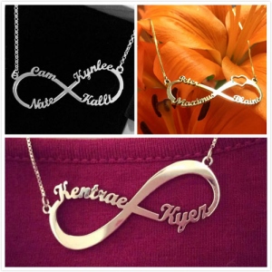 Custom Engraved Sterling Silver Infinity Name Necklace