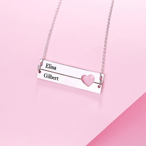 engraved bar necklace 