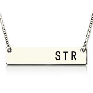 Sterling Silver Women's Initial Bar Necklace