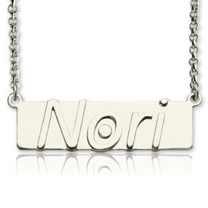 Personalized Nameplate Bar Necklace Sterling Silver