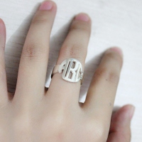 Block Monogram Ring