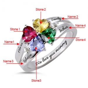 heart birthstone ring	