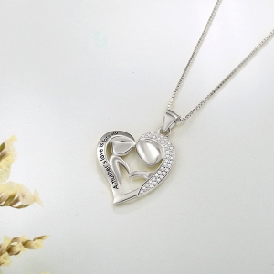 Personalized Mom And Daughter Necklace In Silver